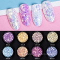 Paillettes UV de changement de couleur, paillettes épaisses mixtes photochromiques pour le nail art